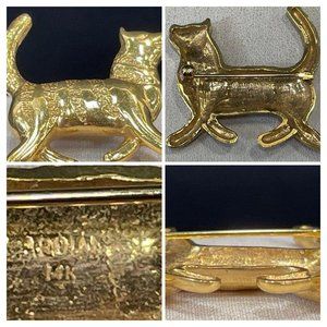 Vintage Gold cat pendant 14kt